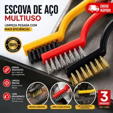 Escovas de Aço Multiuso Aço Latão Nylon Cabo Plástico