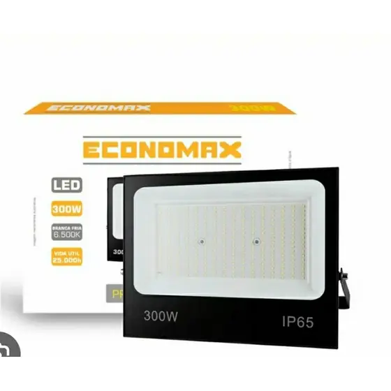 Projetor Economax Refletor Led 300w 6.500k Cor da carcaça Preto Cor da luz Branco-frio