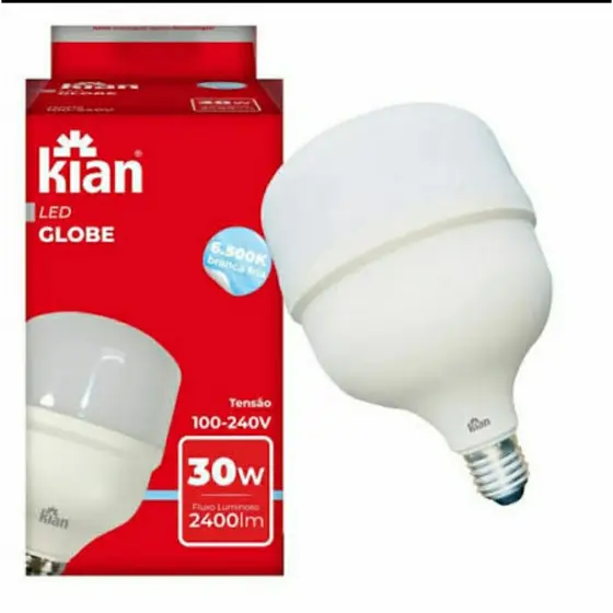 Lâmpada LED Globe 30W 6500k(branca fria) Kian