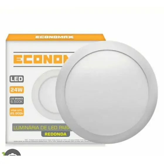 Luminaria Led Embutir Redonda 24w 6500k Economax