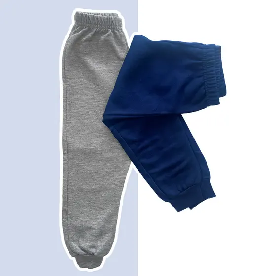 Kit 2 Calças de Moletom Infantil Grossas Peluciadas com Punho Confortáveis Inverno Unissex