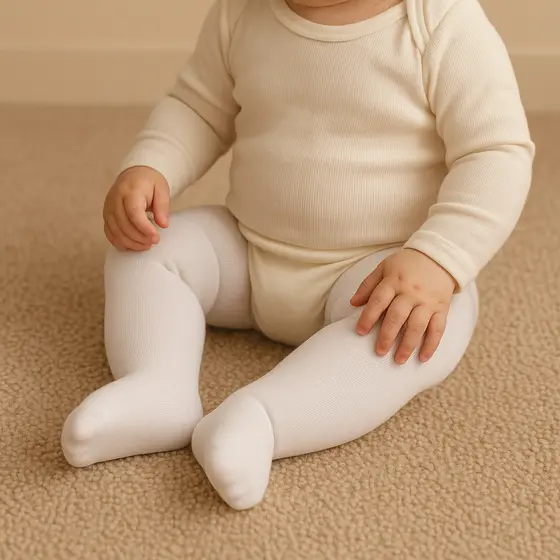 KIT 2 ou 1 Meia Calça de Bebê Lisa - Cor Branca ou Preta Unissex e muito Confortável