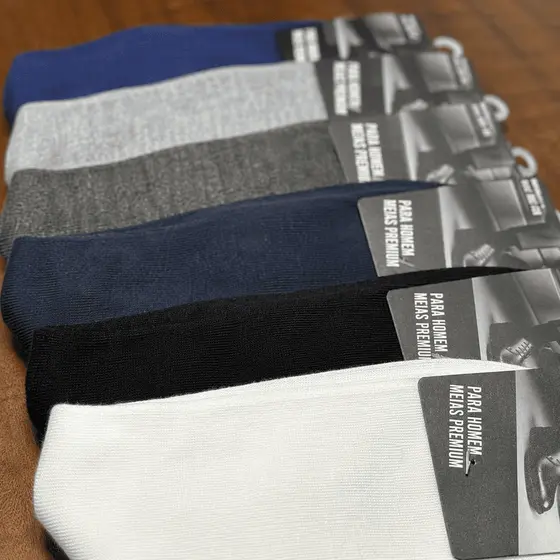 Kit 9/6/3 pares de Meia Social Masculina Clássicas – Conforto, Durabilidade e Estilo