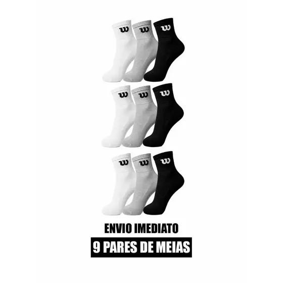 Kit 9 pares de meia Wilson cano curto W  original