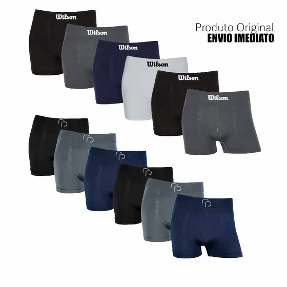 Kit 6 ou 12 cuecas boxer Sortidas marca Wilson e Rafa Parize Microfibra Originais