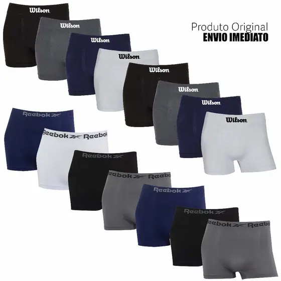 Kit 7 ou 15 cuecas boxer marca  Wilson e Reebok Microfibra Originais