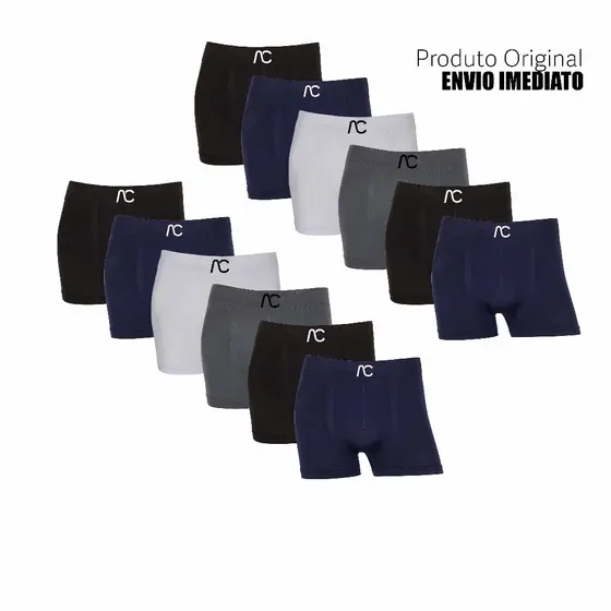Kit 6 ou 12 cuecas boxer marca AC & Co Microfibra Originais