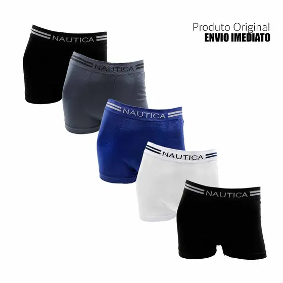 Kit 2 ou 5 cuecas boxer marca Nautica Microfibra Originais