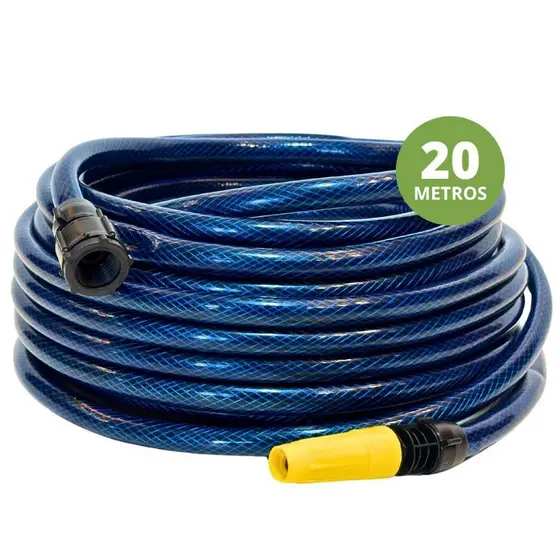 Mangueira Jardim 1/2” Trançada 20m com Bico e Esguicho Reforçada Flexível