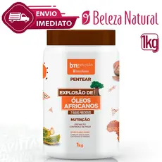 Creme De Pentear Cachos 1Kg de Explosão de Óleos Africanos Beleza Natural Consistente Definição