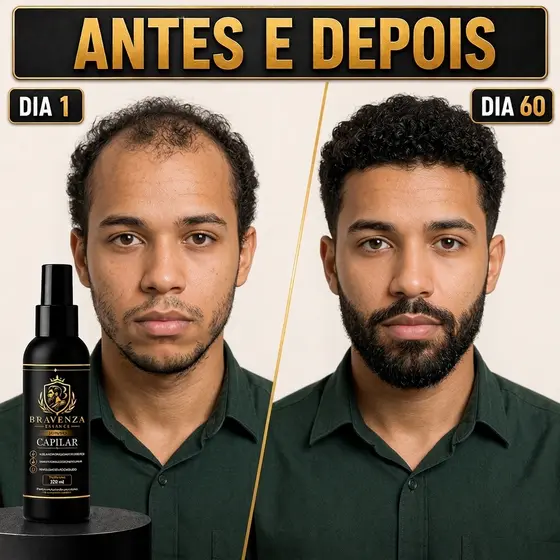 Bravenza Essence Tônico Capilar Cresce Cabelo Barba Bigode Cavanhaque Preenche Falhas Unissex 1