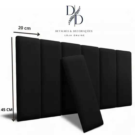 Cabeceira de Cama Box Completa 45x20 - Para Cama de Solteiro Casal Queen e King - ENVIO IMEDIATO!!!