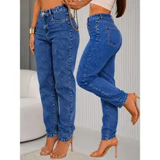 Calça MOM Feminina Jeans 100% Algodão Cintura Alta  Premium
