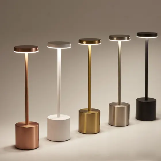 Luminária De Mesa Sem Fio Com Toque Recarregável LED Moderna Abajur Restaurante Leitura COD