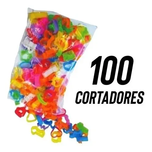 100 Cortadores/Forminhas Moldes para Massinha de Modelar