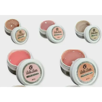 Gel Construtor Para Unhas Profissional Bella Rosa Gel Para Unhas Alongamento 15g UV/LED