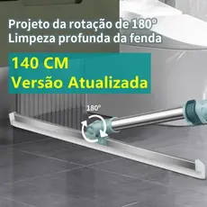 Rodo de Silicone Para Limpeza de Piso Vidros 140cm Secos e Molhados Vassoura Mágica Rodo Limpador Banheiro Varredor