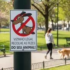 Placa Sinalização Para Portão Condomínios Sobre Fezes De Cães Em Ps 1mm Vizinho Legal Recolhe Fezes