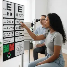 Placa Exame de Vista Teste de Visão Optométrica Tabela Snellen Optometria 30x50cm Consultórios