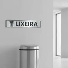 Placa Sinalização Ps 1mm Lixeira Cor IMITANDO Aço Escovado Cm Branco (não é aço escovado) Correio