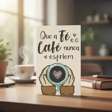 Placa De Sinalização Decorativa Cristã Ps 1mm Que A Fé E O Café Nunca Esfriem Deus Jesus Cristo