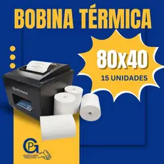 Bobina Térmica 80x40mm – Caixa com 15 Rolos Branca / Impressões Nítidas e Durável
