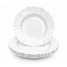 Kit Com 50 Pratos Fundo Redondo De Plástico Para Refeições