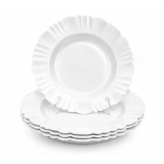 Kit Com 25 Pratos Fundo Redondo De Plástico Para Refeições