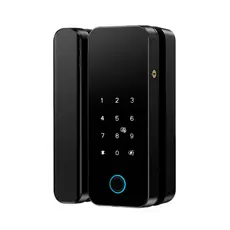 Fechadura Inteligente Sobrepor Porta Vidro Correr Basculante Biometria Digital Tag Senha