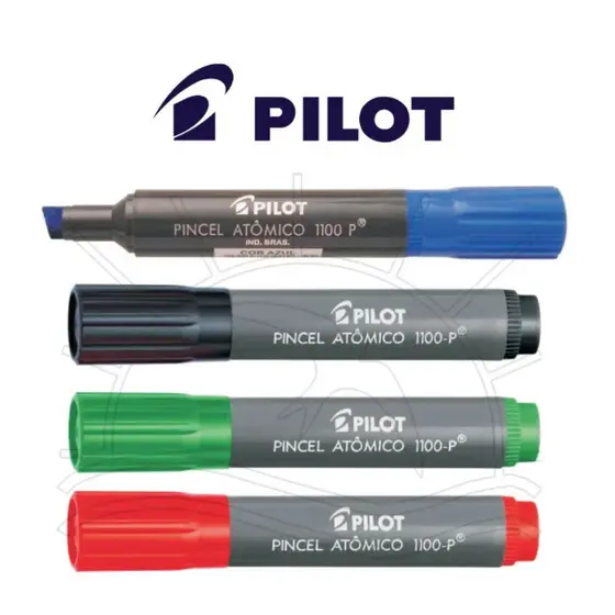 Kit Pincel Atômico Canetão Grosso 4 Cores Pilot P/ Cartaz Avisos