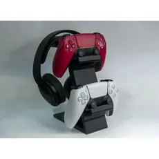 Suporte para Controle PS5 PS4 + Headset Gamer | Organizador de Mesa Gamer para 2 Controles | Suporte Gamer