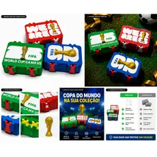 Case Porta Figurinhas Álbum Da Copa do Mundo 2026 Caixa com Troféu Dourado + Brinde Exclusivo