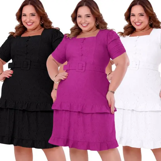 Vestido Plus Size Longo Forrado Laise