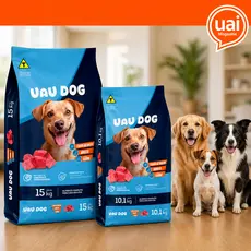 Ração Cachorro Adulto 10kg ou 15 Kg - Uau Dog Tradicional Carne