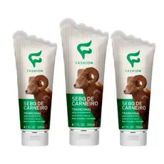 Sebo de Carneiro Tradicional 200ml Kit Com 03 Unidades - Fashion Cosméticos