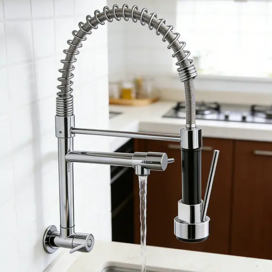 Torneira De Cozinha Gourmet Alça Com Extensor De Spray Tubo De Flexível Superior Para Ajuste Agua