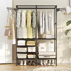Guarda Roupa Portatil Arara Multifuncional Desmontavel Arara De Roupa Cabideiro Chão Sapateira Rack Top