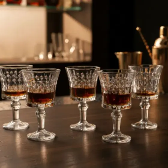 🥂 Kit 6 Mini Taças de Vidro 65ml Shot Licor Dose Bar Festa Elegante 🥂