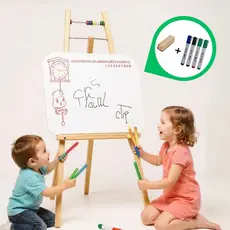 Lousa Quadro Branco Infantil C/ Cavalete + Canetas Apagador