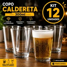 Copo Caldereta Classic 300ml Kit 12 Unidades Cor Transparente Chopp