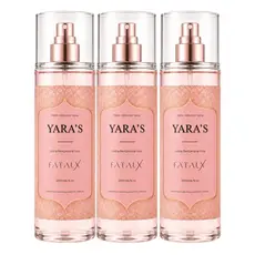 Perfume Body Splash KIT 1 2 3 YARA'S Árabe FATALX Feminino 200ml - Corporal Refrescante Sensual