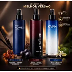 KIT BODY SPLASH MASCULINO HOMEM MALBEC KAIAK 60ML
