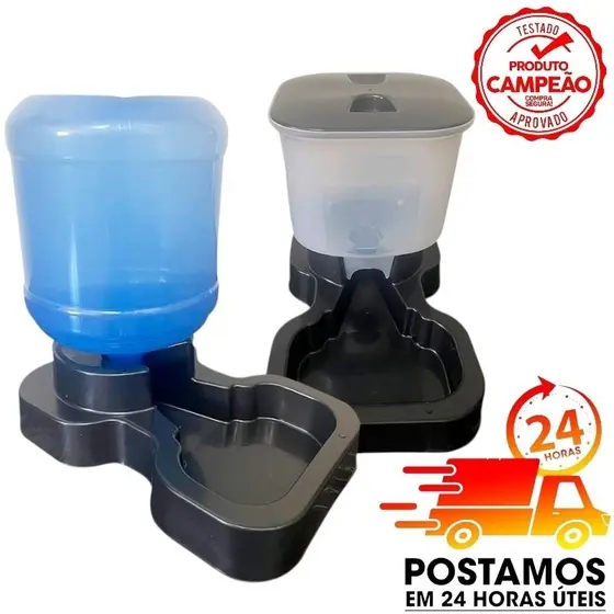 Kit Porte Grande Bebedouro 10 L e Comedouro 8 L Pet Cães