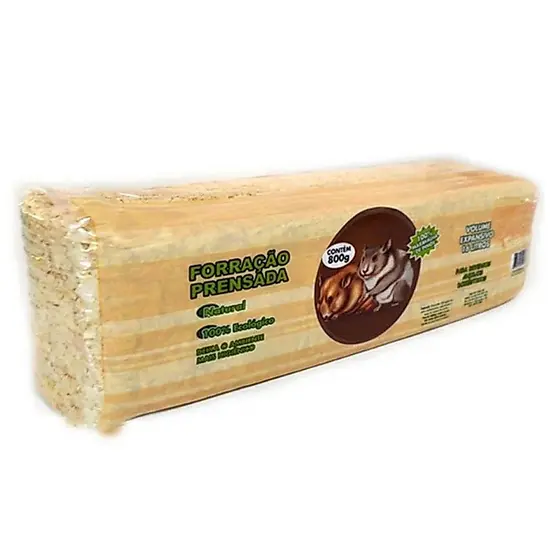 Serragem Forração Palha Prensada Fina Peneirada 800g - Para Chinchila, Hamster, Porquinho-da-Índia