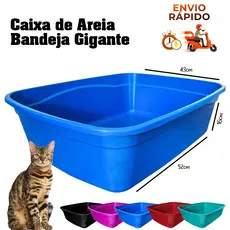Caixa de Areia Gatos Gigante Bandeja Alta Higiênica para Areia Pra Gato BrinqPet