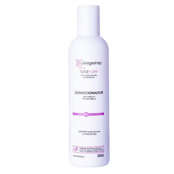 Condicionador Hipoalergênico Para Todos os Tipos de Cabelo 200ml Total Care Alergoshop