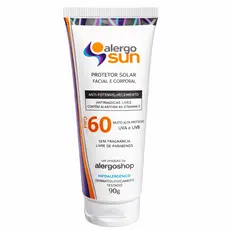Protetor Solar Facial e Corporal Hipoalergênico FPS 60 90ml Alergoshop