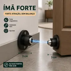 Prendedor Fixador de Porta Ima Magnético com Trava Fixador Resistente para Porta e Parede