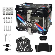Baú Moto Top Case Traseiro 45 L + Base + Encosto Big Trail