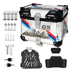Baú Bauleto 45L Alumínio Reforçado Kit Completo Base de Fixação Universal Acessório Moto